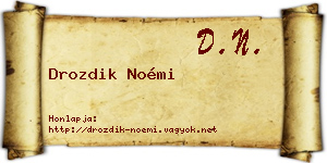 Drozdik Noémi névjegykártya